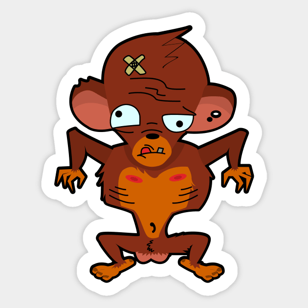 stupid monkey Sticker by MushroomEye